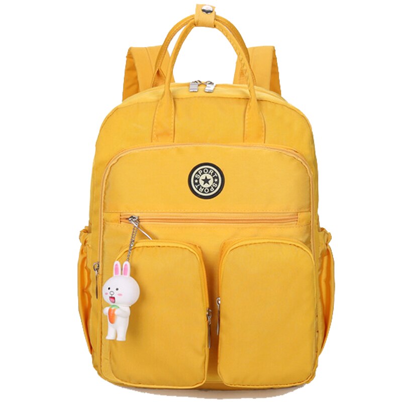 Chuwanglin femme Sac à Dos sacs d'école étanche poignée souple solide multi-poches voyage Mochila Feminina Sac A Dos G60904: Jaune