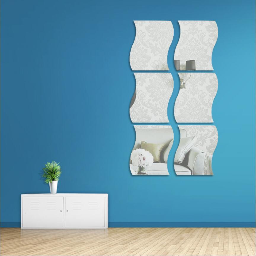 Diy Spiegel Stickers 3D Drie-Dimensionale Golf Zes Stuk Combinatie Muurstickers Achtergrond Wanddecoratie Spiegel Stickers