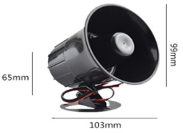 5 Tone Loud Horn Speaker 32V 10W Intelligent amplifier Alarm Siren Horn car alarm and Truck Backup Alarm (Black)