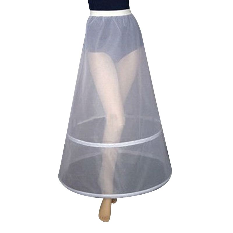 femmes mariée 2 cerceaux complet Slip jupon une couche élastique Empire taille robe de mariée Crinoline sous-jupe