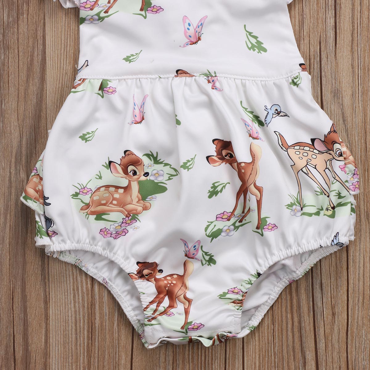 Citgeett 0-18m peuter babymeisje hert mouwloos schattig bodysuit jumpsuit zonnepak kleding outfit