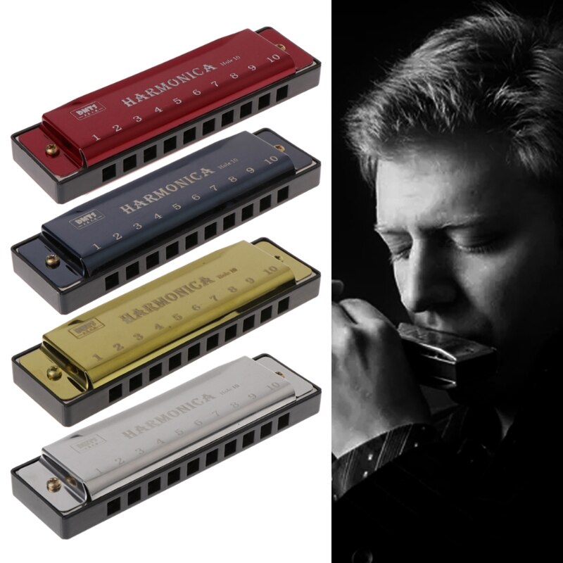 10 Gaten Sleutel Van C Blues Harmonica Muziekinstrument Educatief Speelgoed Met Case Pxpf