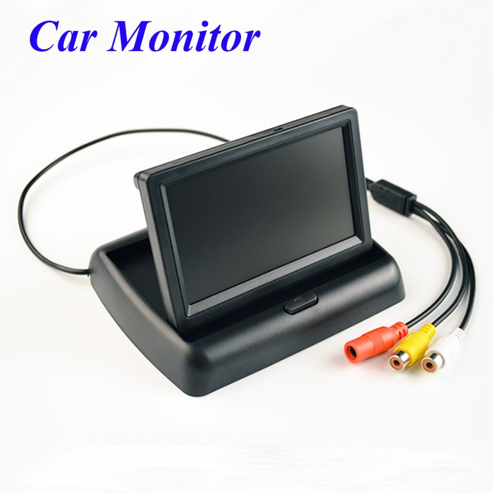 Auto Monitor Opvouwbaar Kleur TFT-LCD Monitor Auto Reverse Achteruitkijkspiegel 4.3 ''Parking Systeem Lcd Monitor Voor Auto Achteruitrijcamera