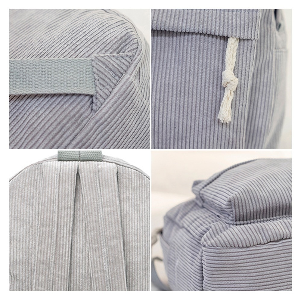 Plecak dla kobiet miękka tkanina sztruksowa konstrukcja o dużej pojemności szkolna torba dla nastolatki dziewczęta styl preppy w paski plecak worek