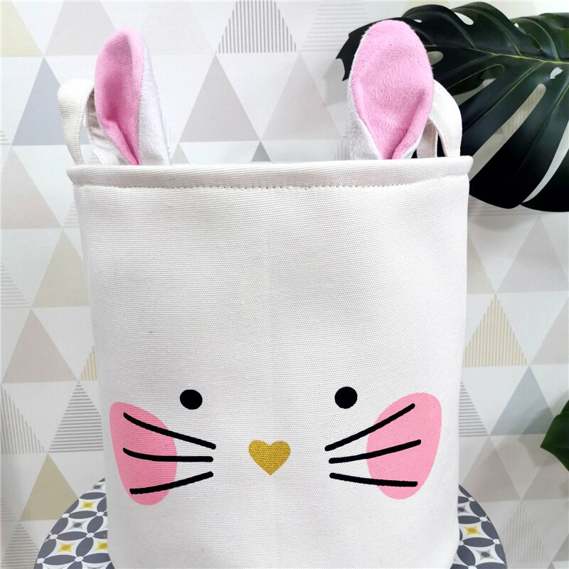 Cartoon Storage Box Cute Printing Waterproof Organizer Cotton Linen Sundries Storage Basket Cabinet Underwear Storage Bag: tu zi