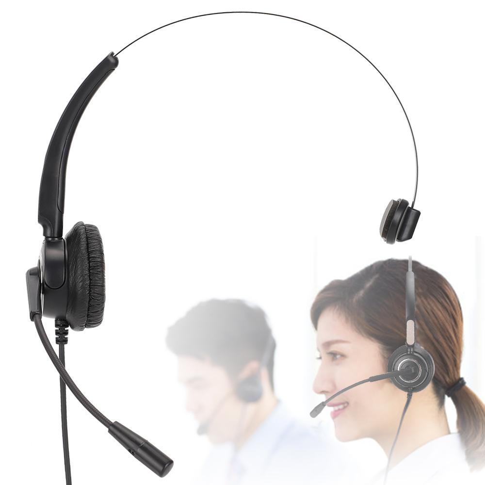 H500-VA Wired Call Center Headset with Microphone Telephone Operator Headset Adjustable Service Earphone Communication Headphone