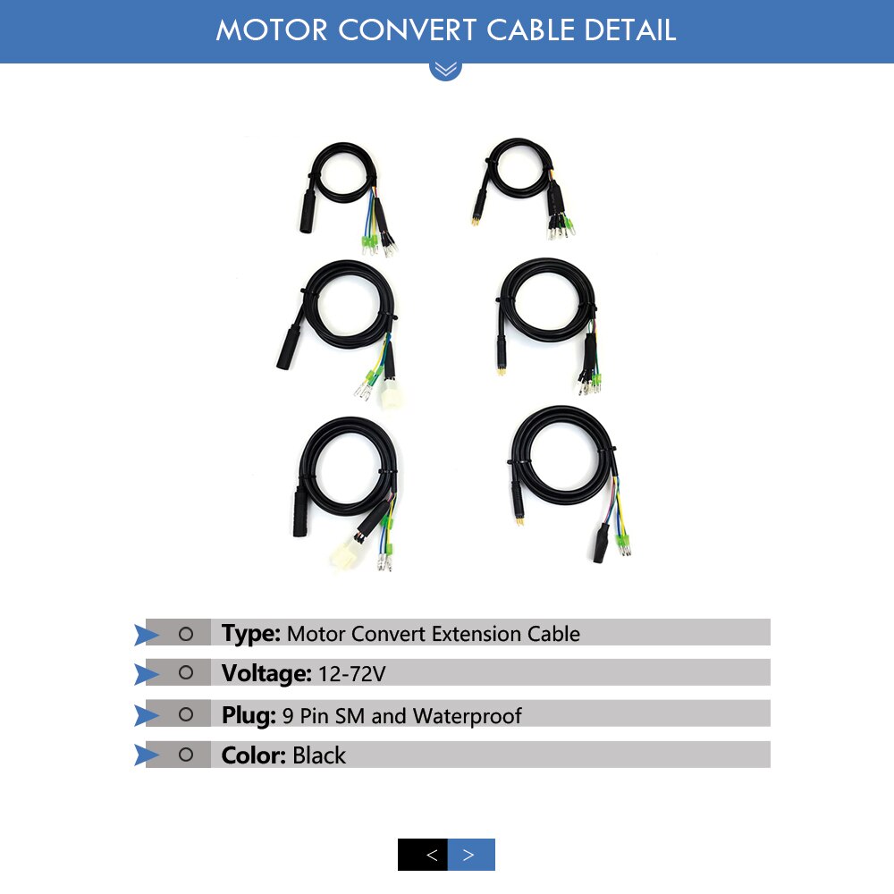 Ebike Julet Waterproof Cable 9 Pin e Bike Conversion Line Extension Adapte Cable 250W/350W/500W For Electric Bike Conversion Kit