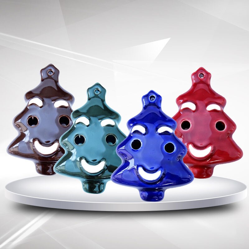 Ocarina 6 otwór kartonowa choinka bożonarodzeniowa porcelany flet dzieci początkujący instrument muzyczny
