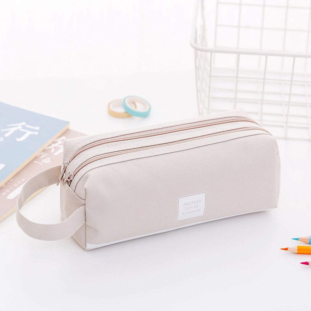 Esthetische Etui Geel Potlood Pouch Voor Meisjes (1Pc): Light Grey