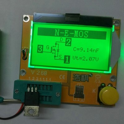 Tiristor controlado por silicio inductor capacitancia ESR Placa de color transistor tester LCR-TC1/T7/T4-H: Gris oscuro