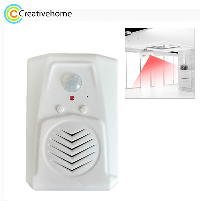 Timbre de dos vías, grabador de voz con timbre de inducción de bienvenida (blanco)