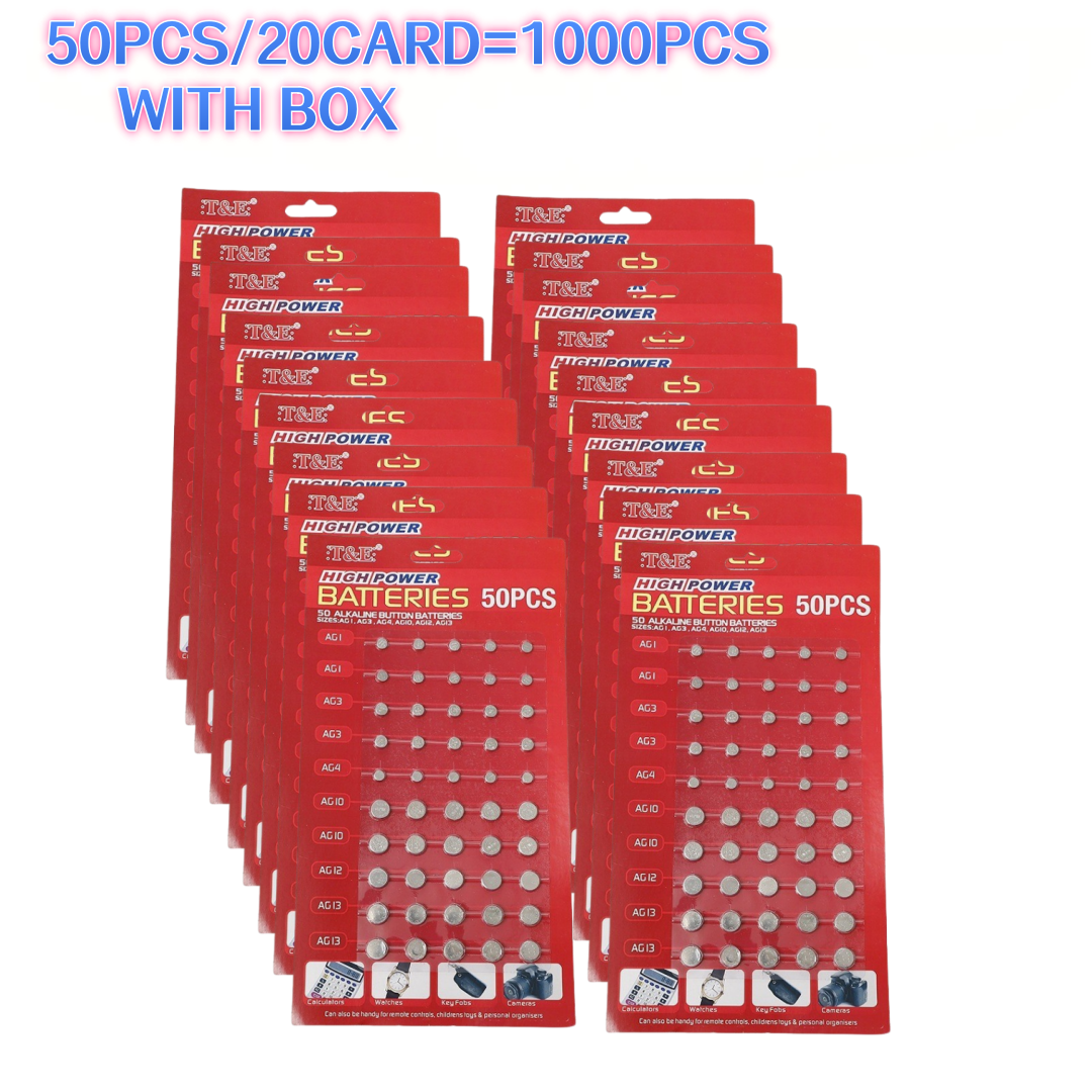 50 SZTUK 1,55 V AG13 pila LR44 L AG1 AG3 AG4 AG10 AG12 SR44 Baterie guzikowe A76 LR1154 GP7 Zegarek na monety Zabawki Zdalna bateria