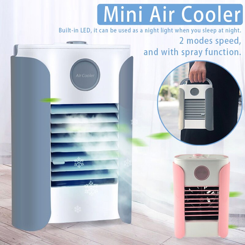 Spot Rechargeable Water-cooled Air Conditioner Portable Mini Air Cooler Humidifier Cooling Fan for Home Office Hogard