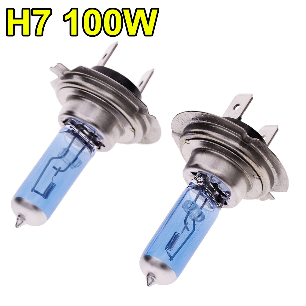 2 uds H4 H7 luz 12V 55W 100W bombillas luces antiniebla blancas superbrillantes H7 halógenas faros de coche lámpara fuente de luz de coche estacionamiento: Azul oscuro