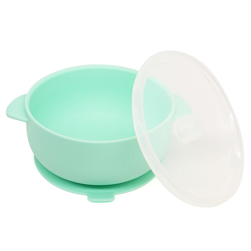 Bols en Silicone pour bébé, bols plus colorés pour bébé, vaisselle d'alimentation pour bébé, assiettes dessin animé enfants, vaisselle pour bébé sans BPA: Mint