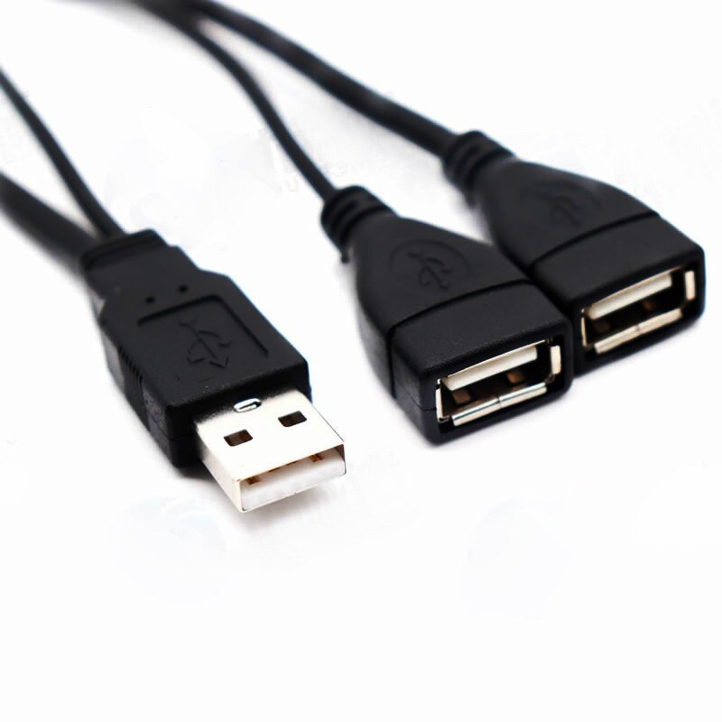 USB 2.0 Data Extension Cable Converter USB Male to Female Dual Port One Point Two Splitter Hub USB Power Supply Charger Adapter