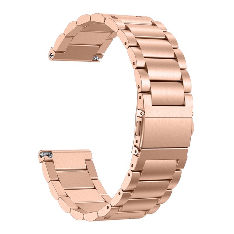 OULUCCI Classic Three Beads link Stainless steel Metal watch band Bracelet Strap Wristband Replacement Fitbit versa watch band: Rose gold