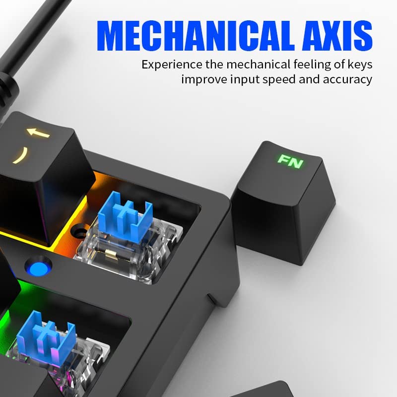 Mechanisch USB bedraad numeriek toetsenbord met RGB LED-achtergrondverlichting 21-toetsen numpad Mechanisch numeriek toetsenbord voor laptop-desktop