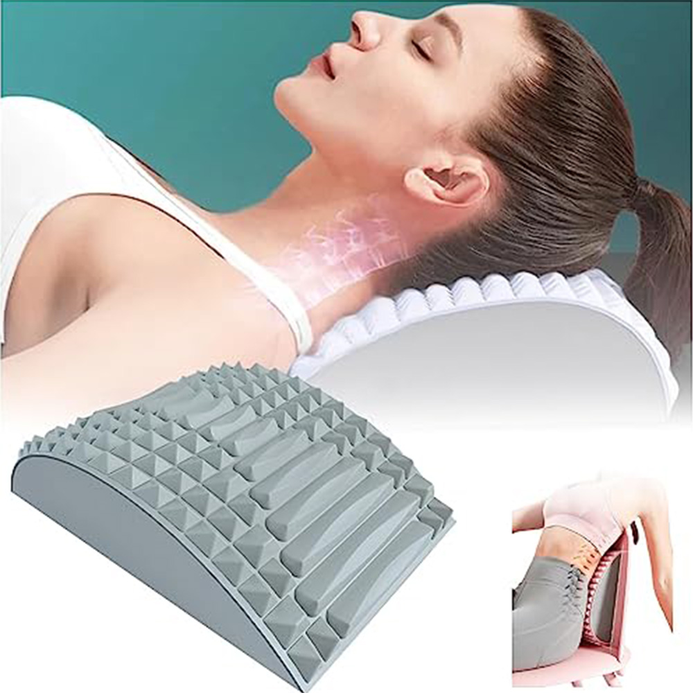 Rückenstrecker-Kissen, Nacken- und Lendenwirbelstütze, Massagegerät für Nacken, Taille, Rücken, Bandscheibenvorfall, Schmerzlinderung, Massage, Entspannungswerkzeuge
