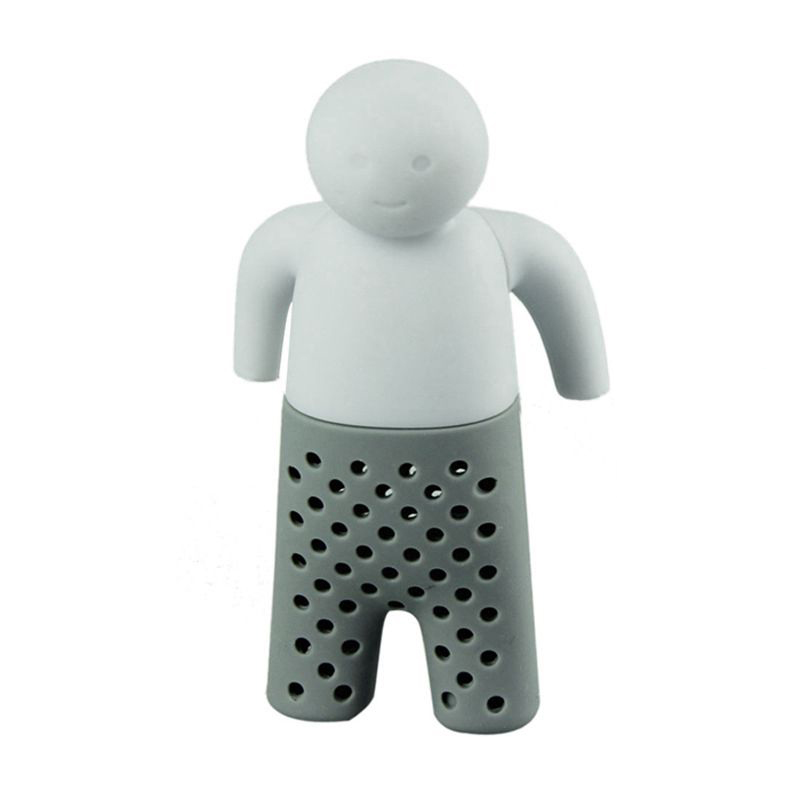 Silicone Tea Strainer Cute Mister Teapot MR Little Man People Tea Infuser Filter and Strawberry Shape Tea Infuser Tea Bag Teapot: Type 1