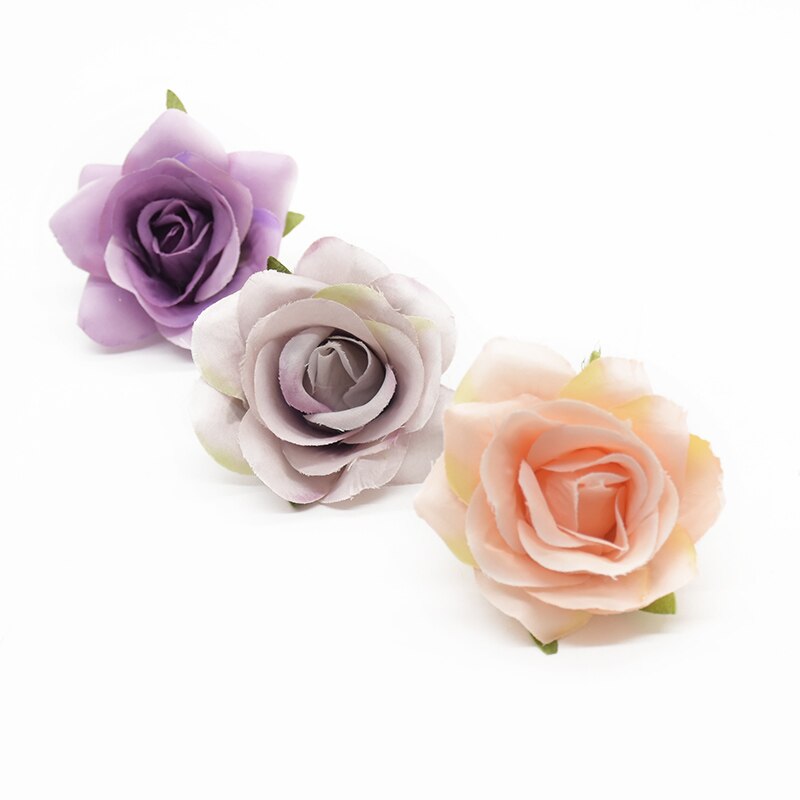 6pcs 7cm Artificial rose heads for Home decoration accessories Flower arrangement Diy Headwear Indoor furnishings Wedding brooch