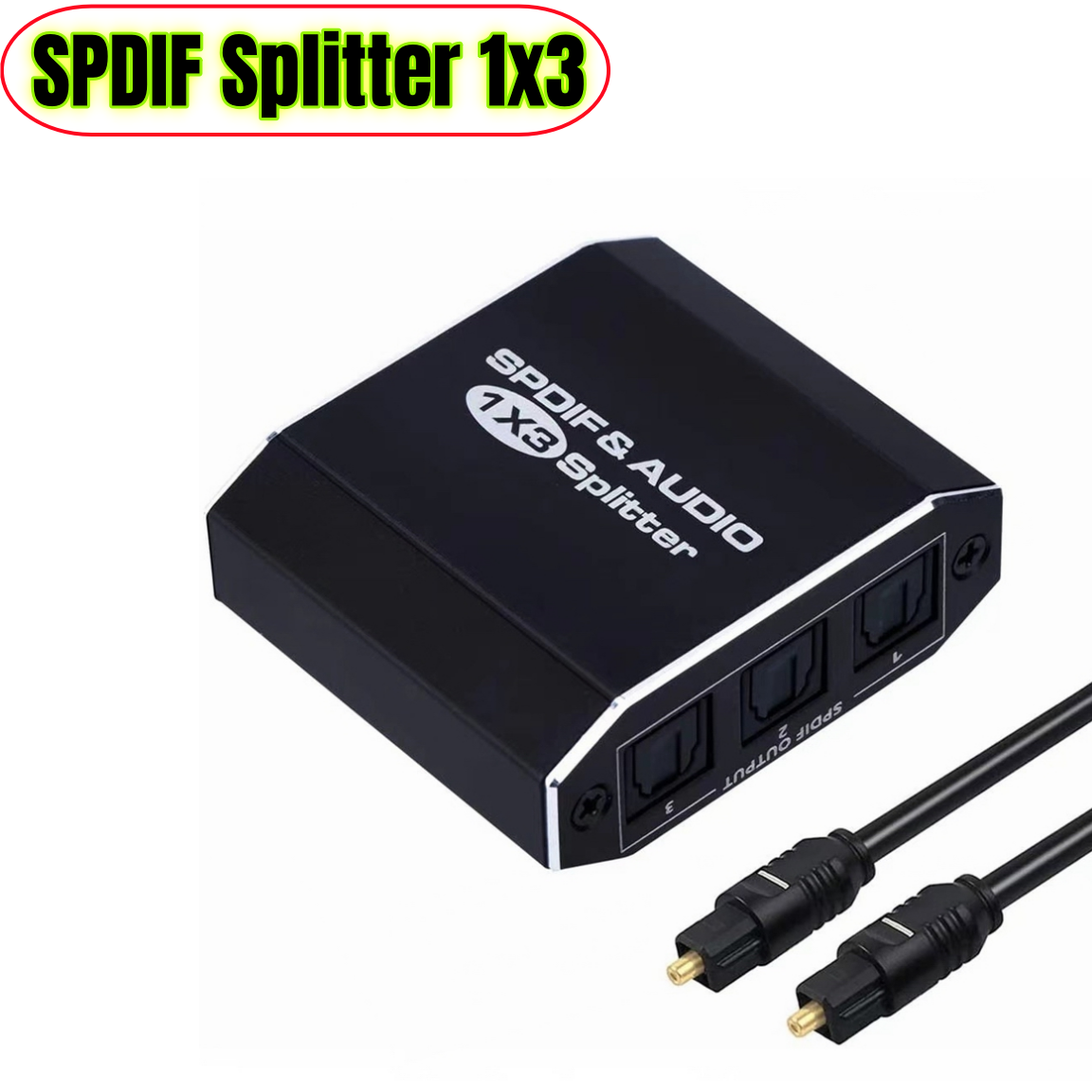 Répartiteur Audio à Fiber optique numérique SPDIF Toslink 1 en 3 sorties 1x3 avec câble optique pour Dolby Digital DTS 5.1 PCM LPCM: Autre