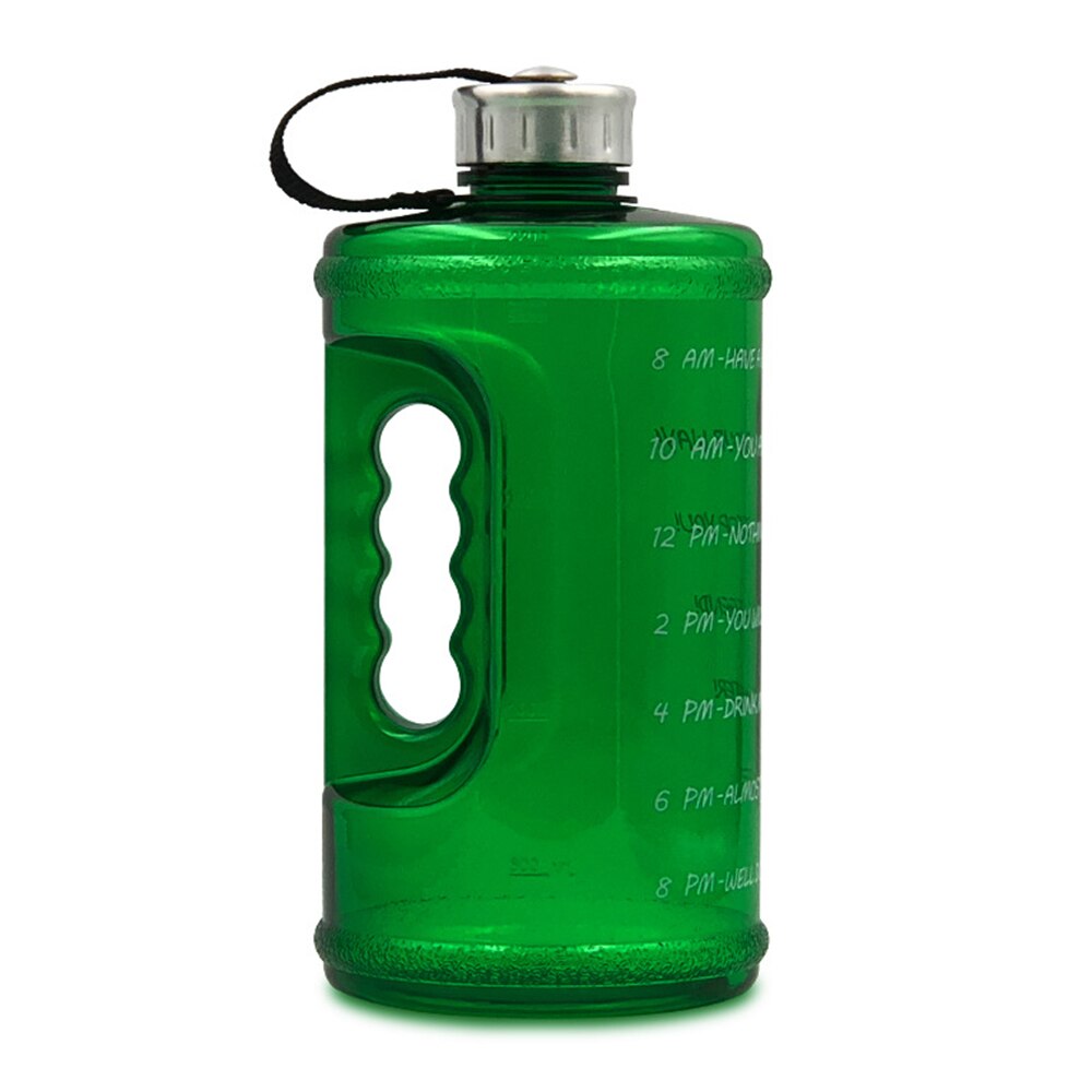 2.2l motivation vandflaske med tidsmarkør udendørs camping vandflaske vandreture backpacking fitness træning sportsflaske: Grøn