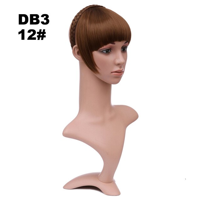 Girlshow front syntetiskt hår bang kort lugg med flätor pannband hår trubbig bang  db3 6 &quot; , 16 färger tillgängliga 50g, 1pc: Db3 färg 12
