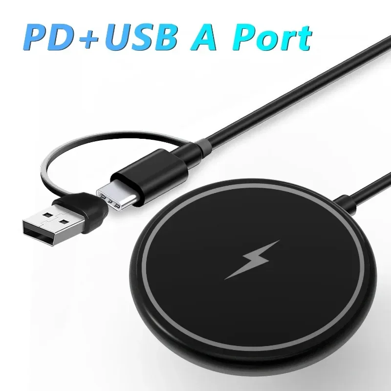 30W Magnetic Wireless Charger Pad for iPhone 15 14 13 12 11 Pro Max Mini Desktop Chargers USB A PD Magnet Fast Charging Station