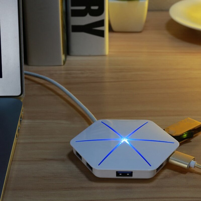EIS COOREL U8 USB Hub 6 Häfen USB 2,0 Hub mit OTG Funktion Kabel Splitter Hub 0,7 M für Multi-gerät Schreibtisch Laptop Weiß