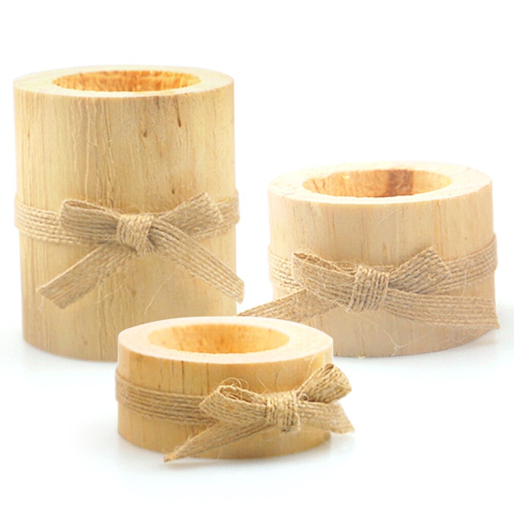 Pynt i tre potter blomsterpotter kontor skrivebord plantekasser blomster furu lysholder bonsai container hjemmedekorasjon