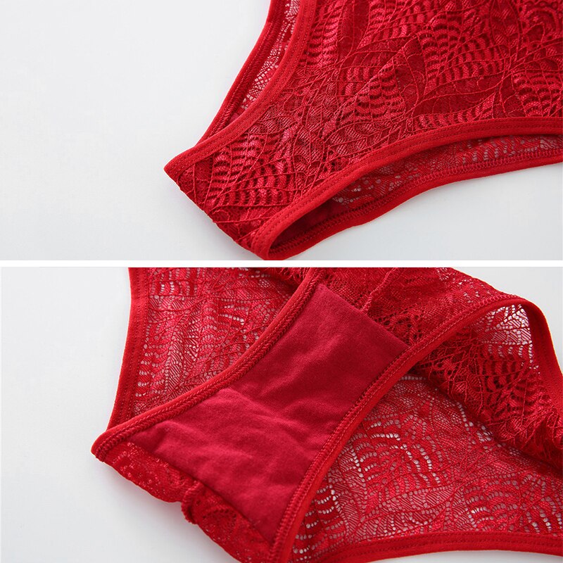 BANNIROU 3pcs Sexy Lace Women&#39;s Panties Sexy Briefs Underwear For Women Female Underpants Solid Mid-Rise Ladies Intimates 2022