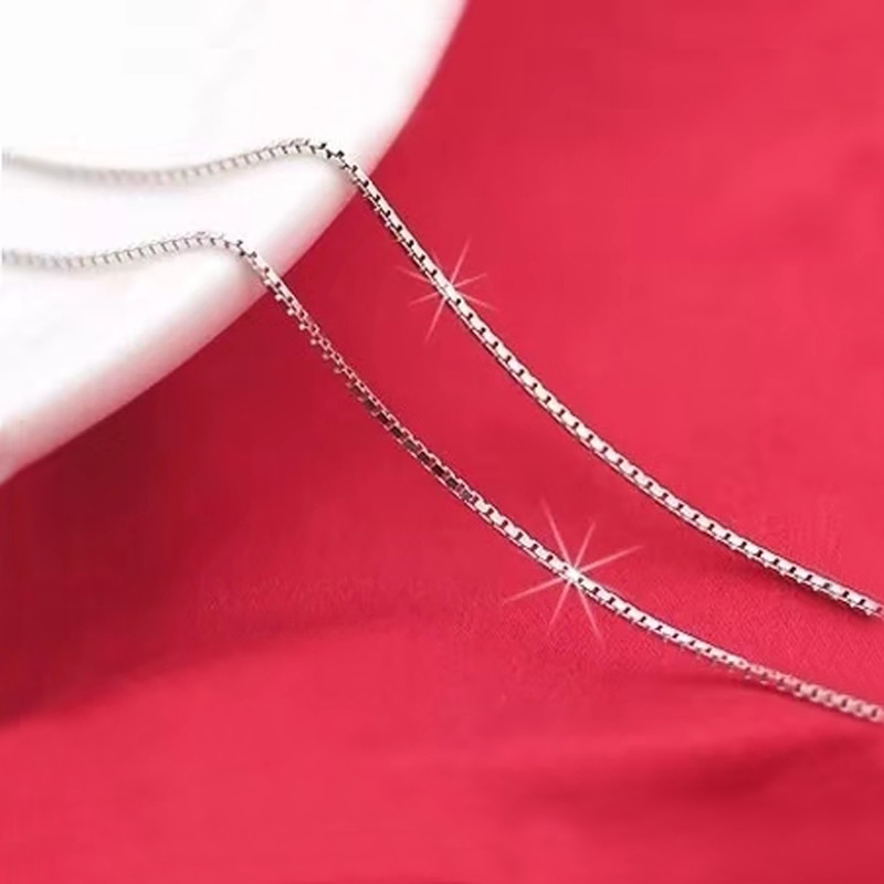 1.2/1.5 Mm Roestvrij Staal Zilveren Box Ketting 47 Cm + 4 Cm Breiden Ketting Past Mannen Vrouwen 'S Sieraden