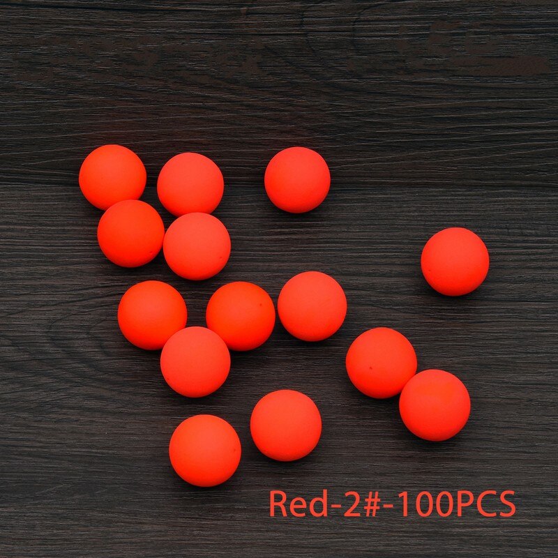 100PCS/lot φ 6.5mm-27mm EPS Foam Fishing Float Hard Balls Buoyancy Ball Float Gear Fish Float Outdoor Fishing Floating Accessory: Red-Size 2
