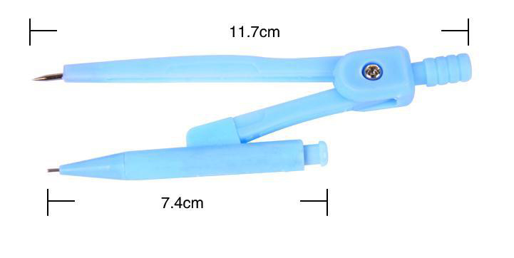 Stainless plastic Drawing Compass Math Geometry Tools for Circles School Supplies for Student Stationery: blue