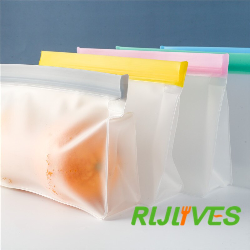 Sac de conservation des aliments en PEVA, sacs frais debout, Zip Silicone réutilisable déjeuner fruits tasse étanche réfrigérateur bol de légumes