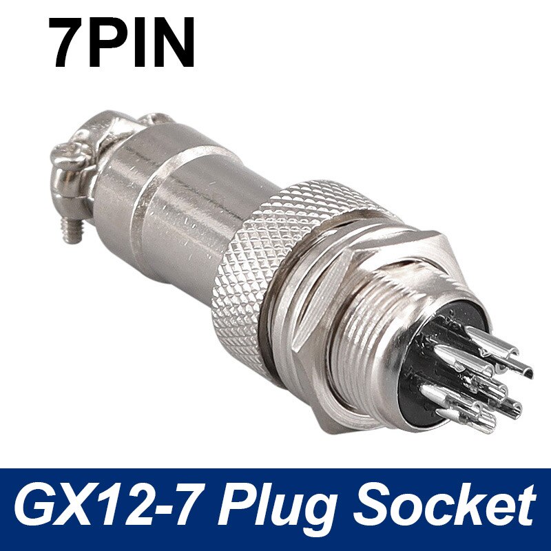 GX12 Panel Circular Aviation Connector Plug Socket 2pin 3Pin 4Pin 5Pin 6Pin 7Pin 5A 125V M12 Connectors: 7Pin