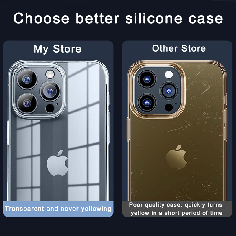 Coque de téléphone en Silicone transparent Ultra mince pour iPhone 15 14 13 12 11 Pro Max Mini TPU souple pour iPhone X XR XS 8 7 Plus coque arrière