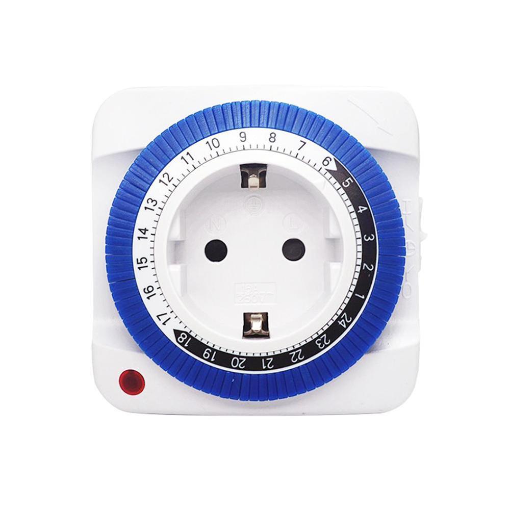 Newest 24 Hours Mechanical Timer Socket Switch Electrical Timer AC Wall Use Outlet A2Y2: EU Plug