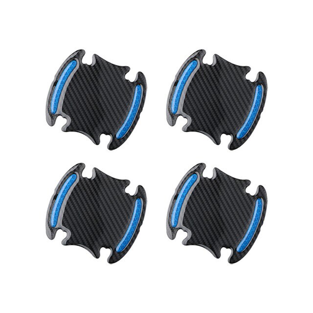 Autocollant 3D pour poignée de porte de voiture, 4 pièces, peinture, protection contre les rayures, couverture universelle: Blue  A