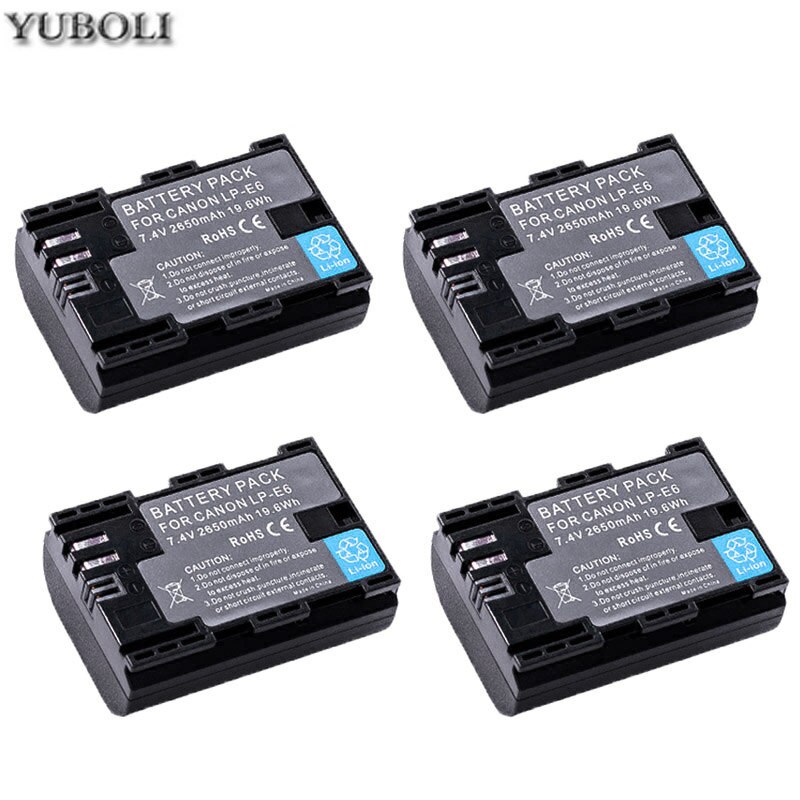 2650 mah batterie lp  e6 lpe 6 lp-e6 e6n batteri for canon eos 5ds r 5d mark  ii 5d mark iii 6d 7d 80d eos 5ds r kamera