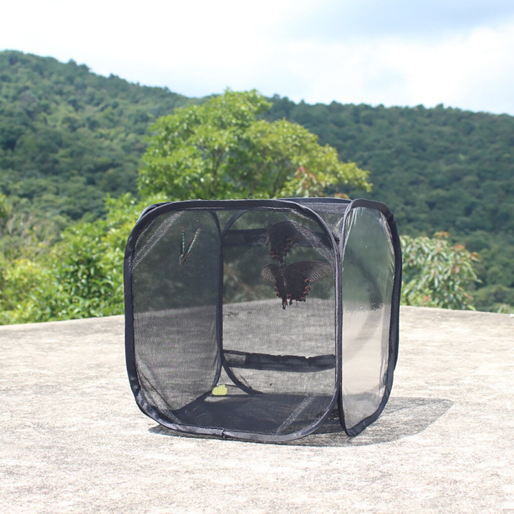 Portable Insect Cage Foldable Butterfly Habitat Cage Housing Enclosure Mesh Cloth Iron Insect Supplies Pet Product