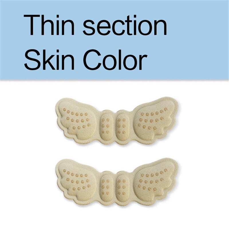 1 paire de semelles intérieures de talon papillon, autocollants pour chaussures à talons, longueur de chaussure, coussinet de talon, soins des pieds, anti-abrasion, coussinets de talon à maintenir au courant: Peau fine