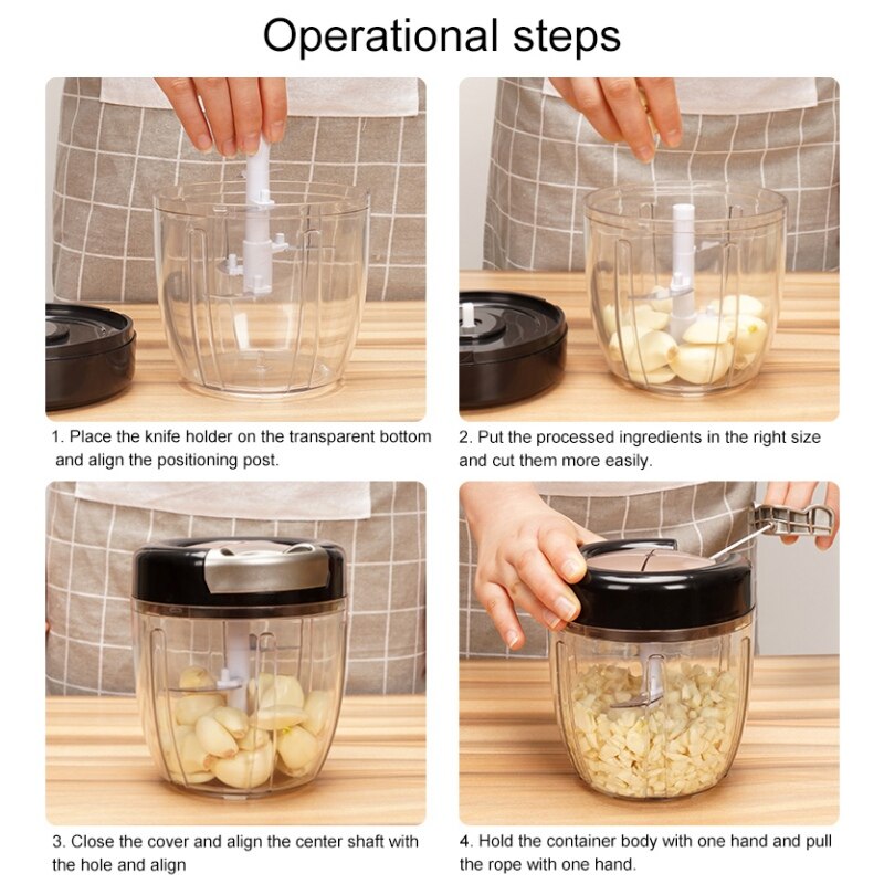 Manual Food Chopper Household Vegetable Choppers Shredder Multi-function Food Processor Meat Machine Crusher