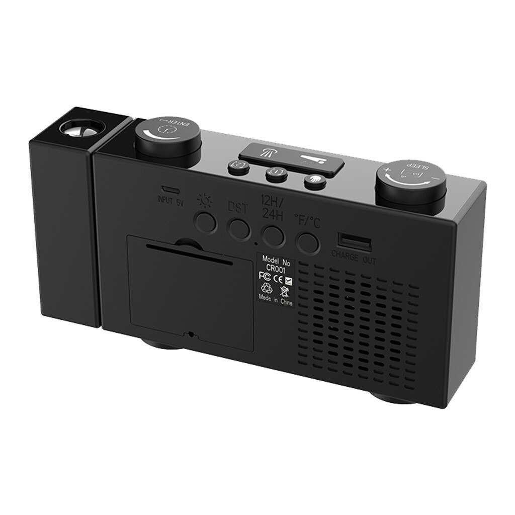 FM Radio Projection Alarm Clock Digital Multifunction Projector Desk Table LED Display Clock Time Voice Talking Projection Z0604