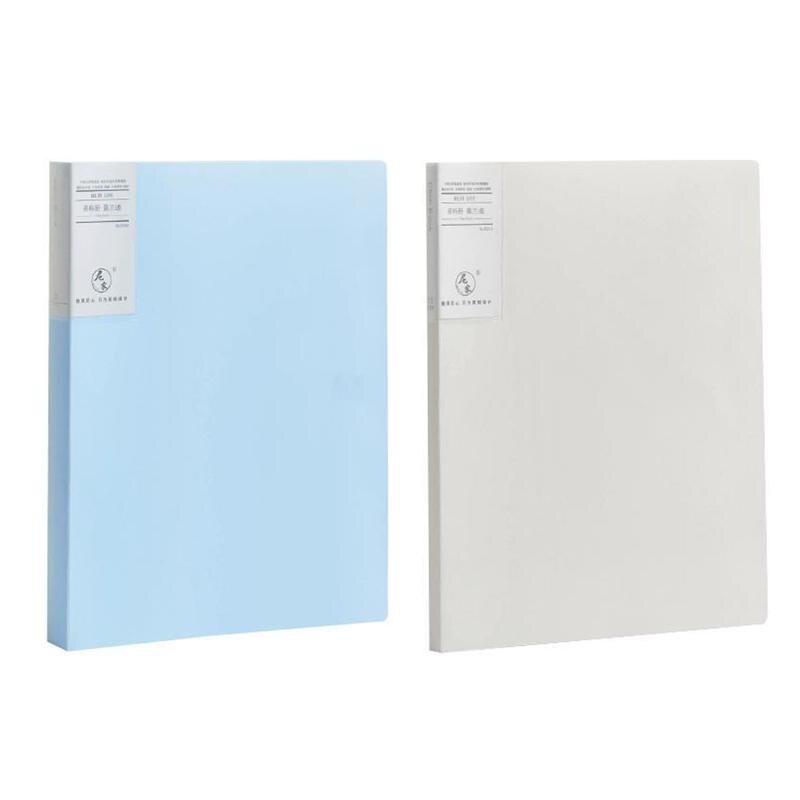 2Pcs Plastic File Folders A4 File Holders Multi-function Document Holders Booklet File Bag 30 pages Office Stationery: a