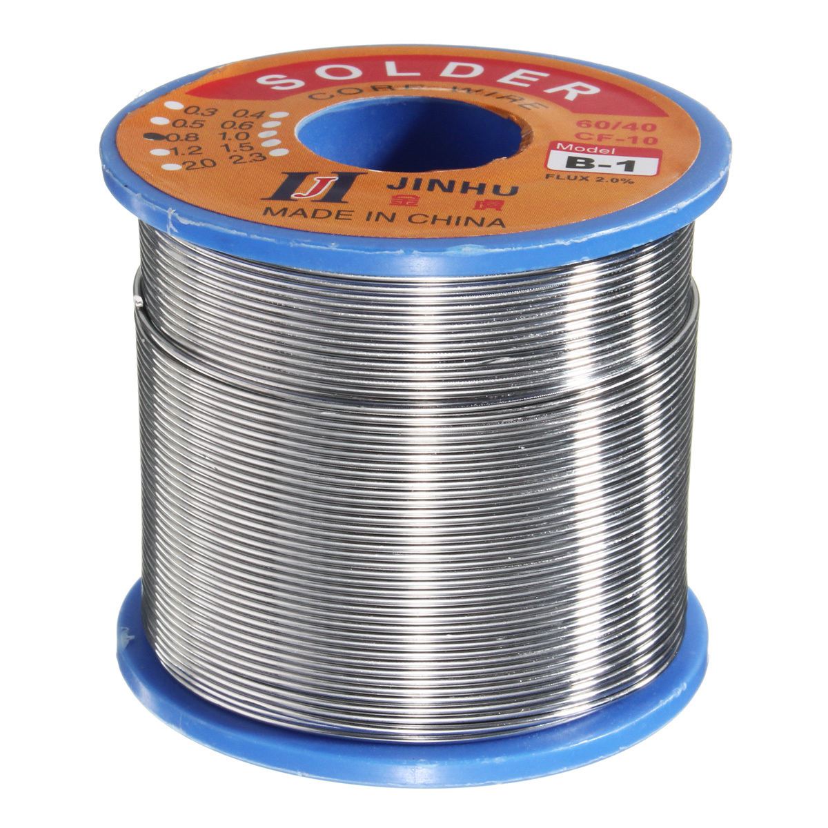 JINHU 450g 60/40 Tin lead Solder Wire Rosin Core Soldering 2% Flux, 0.5Mm 1 Reel