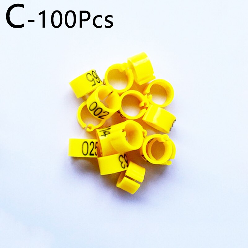 100Pcs Identify Ring Digital Pigeon Foot Rings Carrier Home Bird Parrots Training Feeding Supplies Leg Number Pets Birds Bands: C