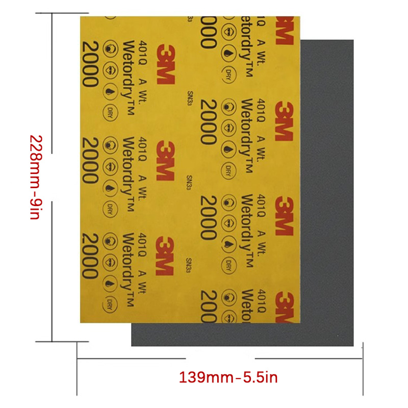 3M 401Q Auto Detaillierung Wasser Schleifpapier 3m Schleifpapier Körnung 1500 Körnung Körnung 2000 2500 Schleifen Farbe Kratzer Polieren