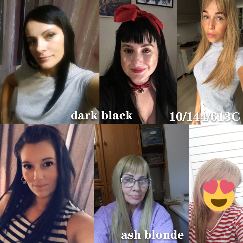 Perruque synthétique à Clip avec frange – s-noilite, en Fiber haute température, 8 couleurs, 17 pouces